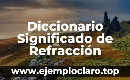 Diccionario Significado de Refracción