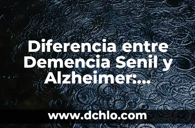 Diferencia entre Agua de Mineralización Débil y Muy Débil: ¿Cuál es la Mejor Opción? 5 Diferencia entre Demencia Senil y Alzheimer: Entendiendo las Distintas Condiciones
