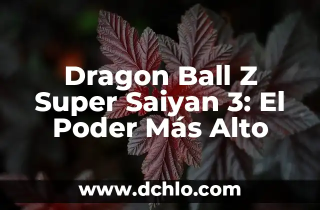 El Poder de la Historia para Inspirar y Motivar 3 Dragon Ball Z Super Saiyan 3: El Poder Más Alto