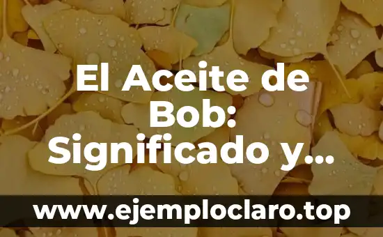 El Aceite de Bob: Significado y Usos