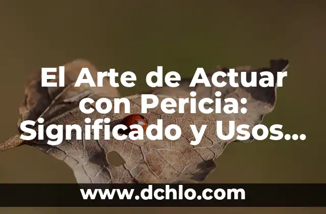 Cual es el significado de guija 7 El Arte de Actuar con Pericia: Significado y Usos de Habilmente
