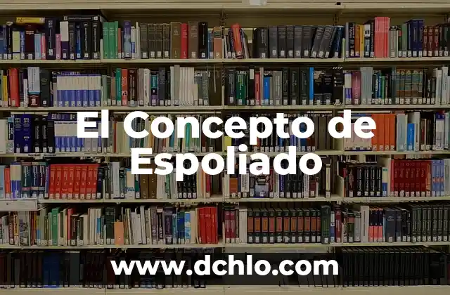 Esplendido: Un Concepto de Gran Significancia 5 El Concepto de Espoliado