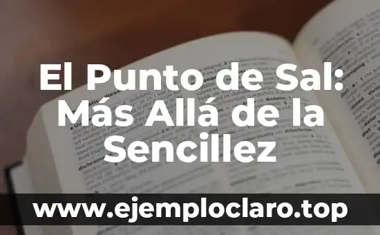 El Punto de Sal: Más Allá de la Sencillez