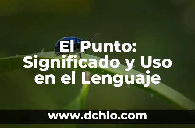 Uso y Significado de los Colores 4 El Punto: Significado y Uso en el Lenguaje