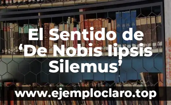 El Sentido de ‘De Nobis Iipsis Silemus’