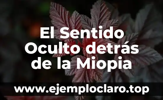 El Sentido Oculto detrás de la Miopia