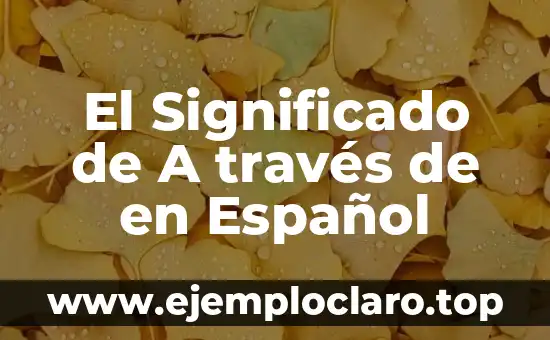 El Significado de A través de en Español