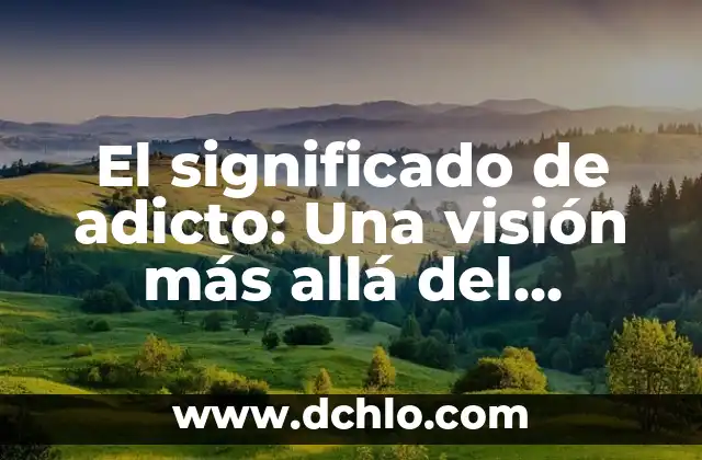 El Concepto de Concominante: Una visión integral 5 El significado de adicto: Una visión más allá del término