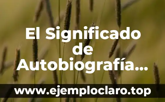 El Significado de Autobiografía Según Wikipedia