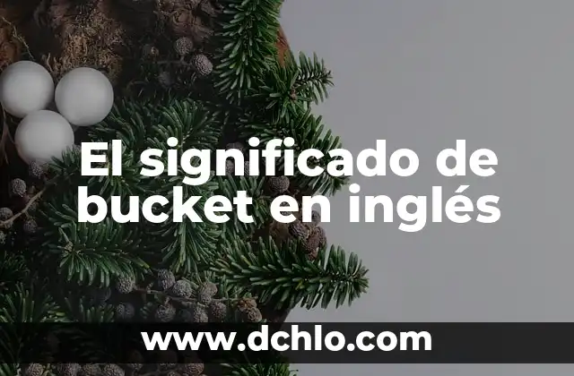 Figuras Retóricas Figuras de Significado 3 El significado de bucket en inglés