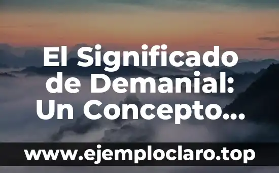 Nombre de Dominio y su Significado en la Tecnología Actual 4 El Significado de Demanial: Un Concepto Esencial en el Dominio Público