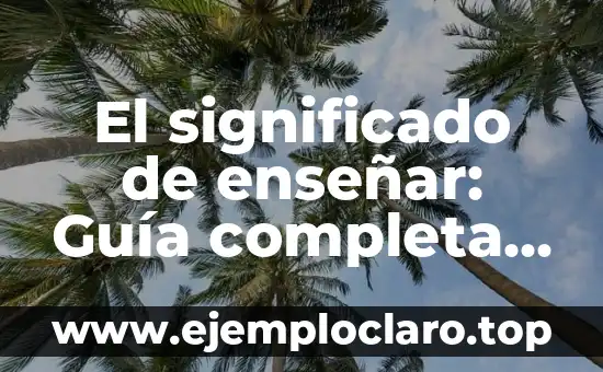 El significado de enseñar: Guía completa sobre el arte de educar