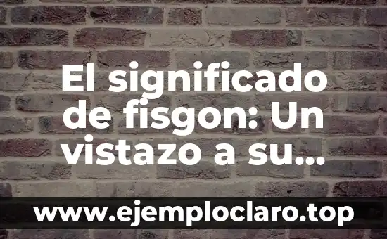 El significado de fisgon: Un vistazo a su origen y relevancia