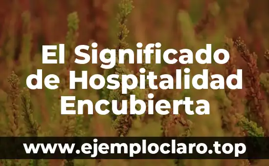 El Significado de Hospitalidad Encubierta