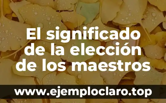 El significado de infestar 8 El significado de la elección de los maestros