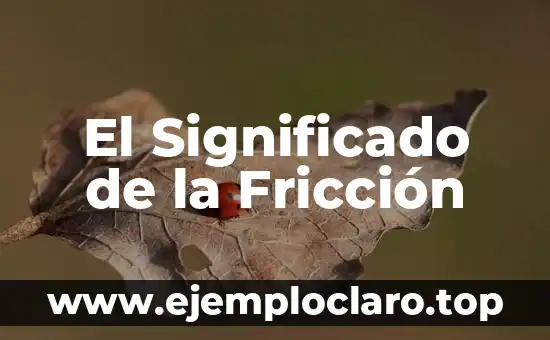 Significado de Fricción en el Diccionario 5 El Significado de la Fricción