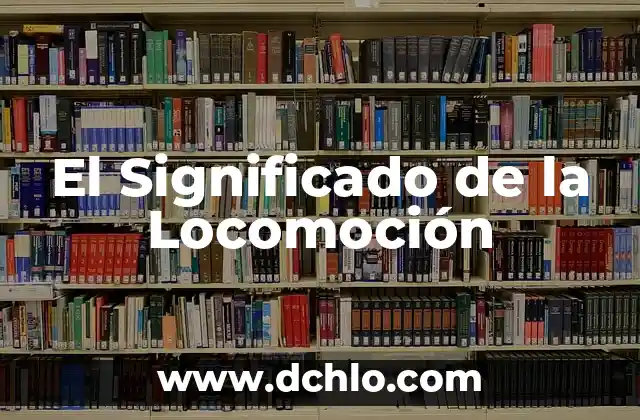 El significado de un concepto similar 8 El Significado de la Locomoción