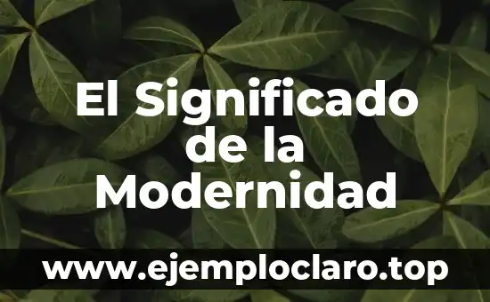 El Significado de la Modernidad