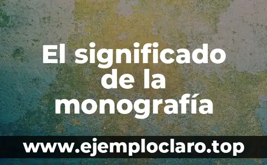 Descubriendo el significado diferente de una monografía 4 El significado de la monografía