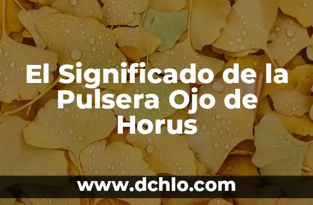 Flor de Loto Hindu: Su Significado en el Hindúismo 7 El Significado de la Pulsera Ojo de Horus