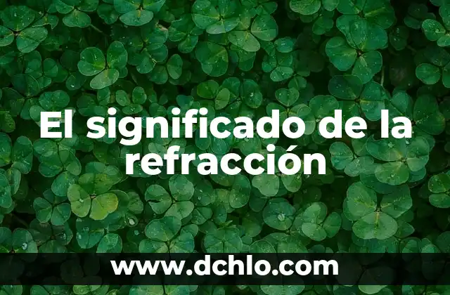 Investigación El Significado de Refracción 3 El significado de la refracción