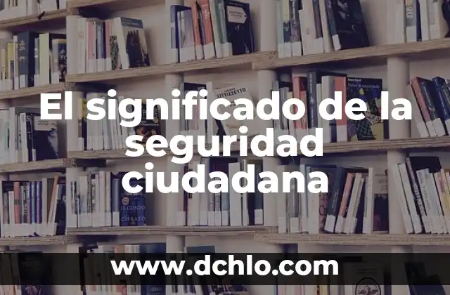 Órgano de Orden Público - Mantenimiento de la Seguridad Ciudadana 3 El significado de la seguridad ciudadana