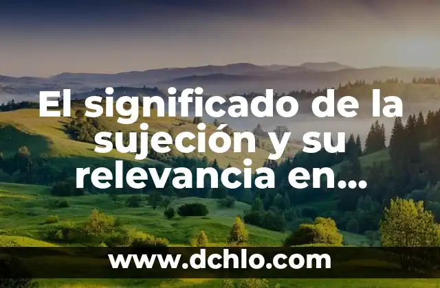 Características y sus implicaciones en diferentes contextos 4 El significado de la sujeción y su relevancia en diferentes contextos