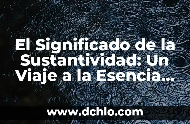 El significado de los sueños y su relevancia en nuestras vidas 4 El Significado de la Sustantividad: Un Viaje a la Esencia de las Cosas