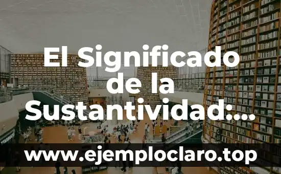 El Significado de la Sustantividad: Un Viaje a la Esencia de las Cosas