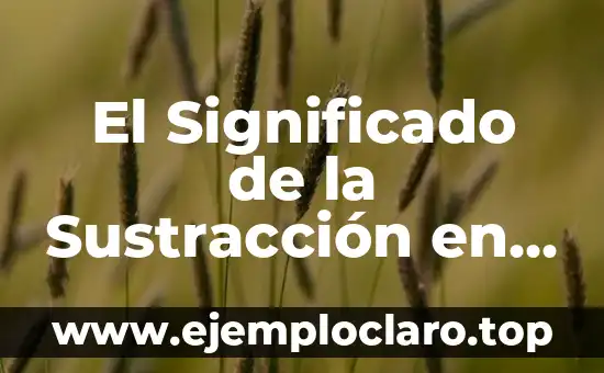 El Significado de la Sustracción en Nuestras Vidas Diarias