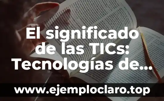 Teoría de la Información Significado 8 El significado de las TICs: Tecnologías de la Información y la Comunicación