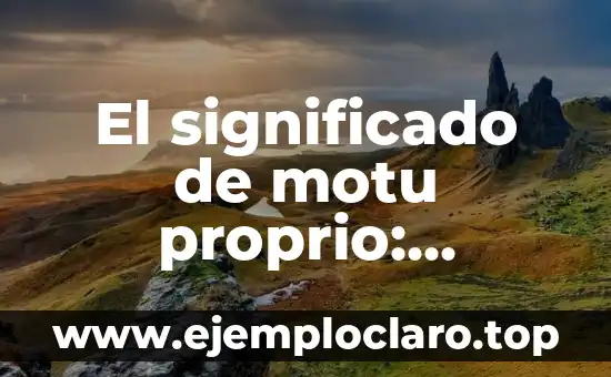 Término de Significado de Repartir: Comprensión del Concepto 6 El significado de motu proprio: Comprensión y relevancia histórica