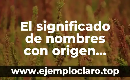 El significado de nombres con origen lingüístico
