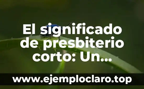 El significado de presbiterio corto: Un espacio sagrado en la iglesia