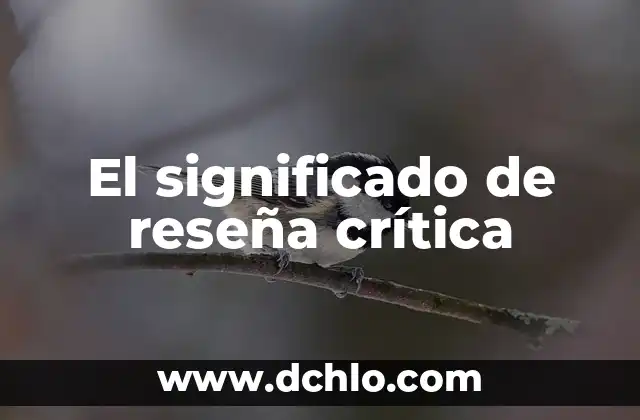 Residencia: El Concepto y su Significado 8 El significado de reseña crítica
