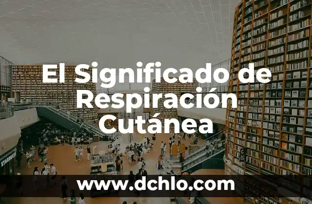 Residencia: El Concepto y su Significado 3 El Significado de Respiración Cutánea
