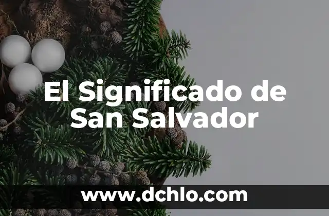 El significado de intonso: Un concepto completo y sin modificaciones 4 El Significado de San Salvador