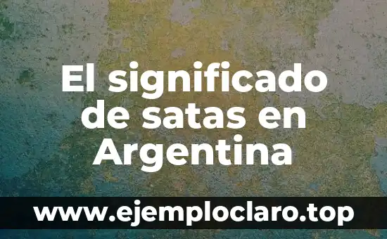 El significado de la argumentación en la filosofía 4 El significado de satas en Argentina