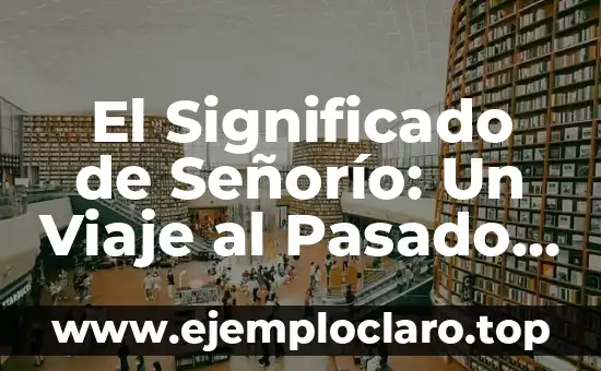 El Significado de Señorío: Un Viaje al Pasado y Presente