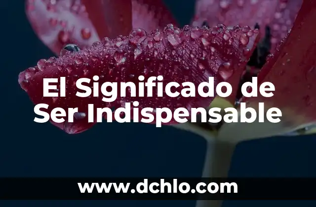 El significado de ser joven 4 El Significado de Ser Indispensable