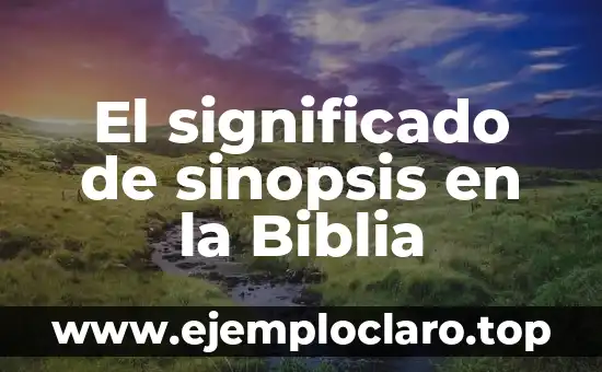 El significado de sinopsis en la Biblia