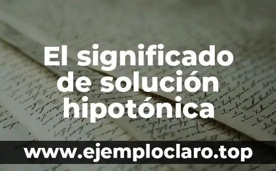 El Significado de El Rito de Rigoberta Bandini 7 El significado de solución hipotónica