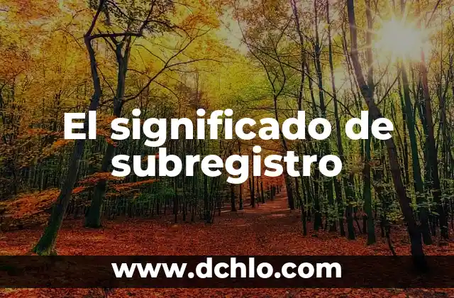 Significado Directo de las Palabras 3 El significado de subregistro
