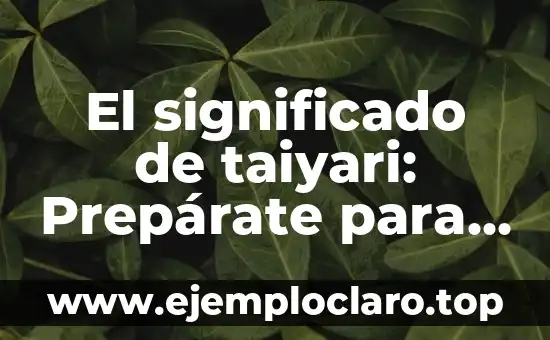 El significado de taiyari: Prepárate para comprender un concepto fundamental