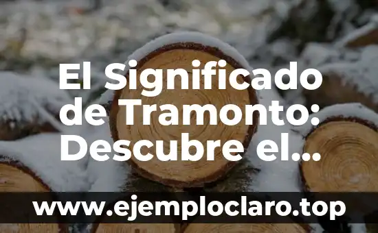 Examen significado de la palabra 6 El Significado de Tramonto: Descubre el Poder de esta Palabra