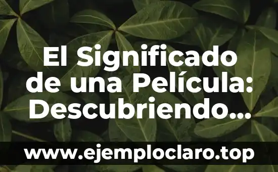 El Significado de una Película: Descubriendo el Corazón de la Narrativa Cinematográfica