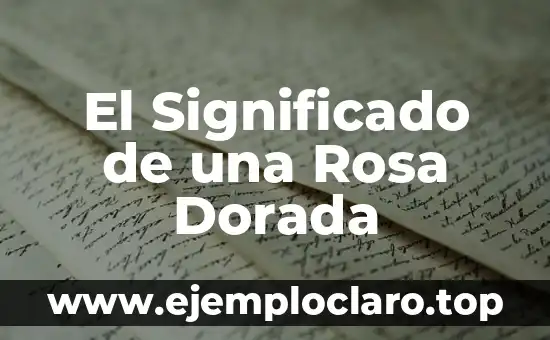 El Significado de una Rosa Dorada
