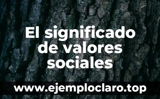 El significado de valores sociales