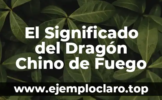 El Significado del Dragón Chino de Fuego