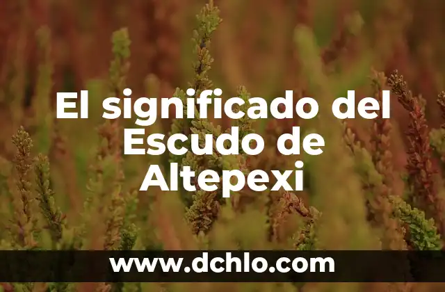 El Escudo de Ahuacatlán: Un Símbolo de Identidad y Herencia 6 El significado del Escudo de Altepexi